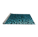 Sideview of Machine Washable Transitional Dark Turquoise Green Rug, wshpat561lblu