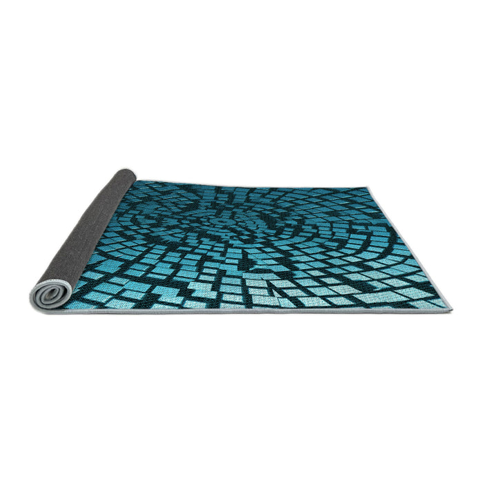 Thickness of Patterned Dark Turquoise Green Rug, pat561lblu