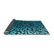 Thickness of Patterned Dark Turquoise Green Rug, pat561lblu