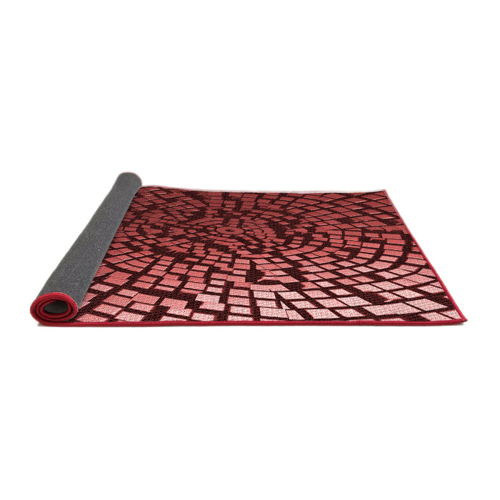 Thickness of Patterned Maroon Red Rug, pat561rd