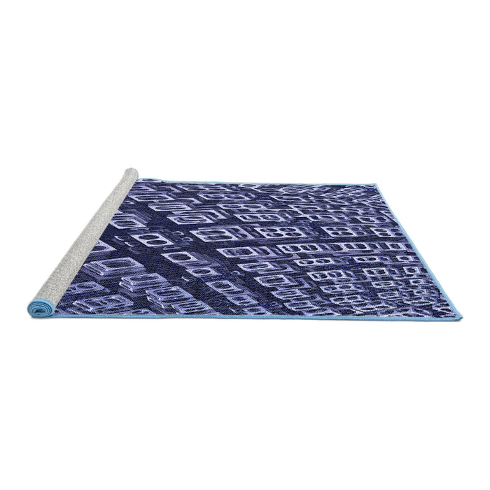 Sideview of Machine Washable Transitional Purple Rug, wshpat562blu