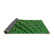 Thickness of Patterned Deep Emerald Green Rug, pat562grn