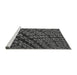 Sideview of Machine Washable Transitional Charcoal Black Rug, wshpat562gry