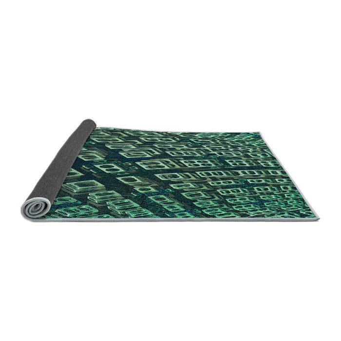 Thickness of Patterned Mint Green Rug, pat562lblu