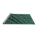 Sideview of Machine Washable Transitional Mint Green Rug, wshpat562lblu