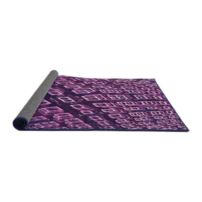 Thickness of Patterned Dark Purple Rug, pat562pur