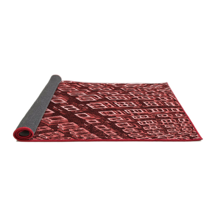 Thickness of Patterned Dark Red Rug, pat562rd