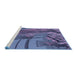 Sideview of Machine Washable Transitional Periwinkle Purple Rug, wshpat563blu