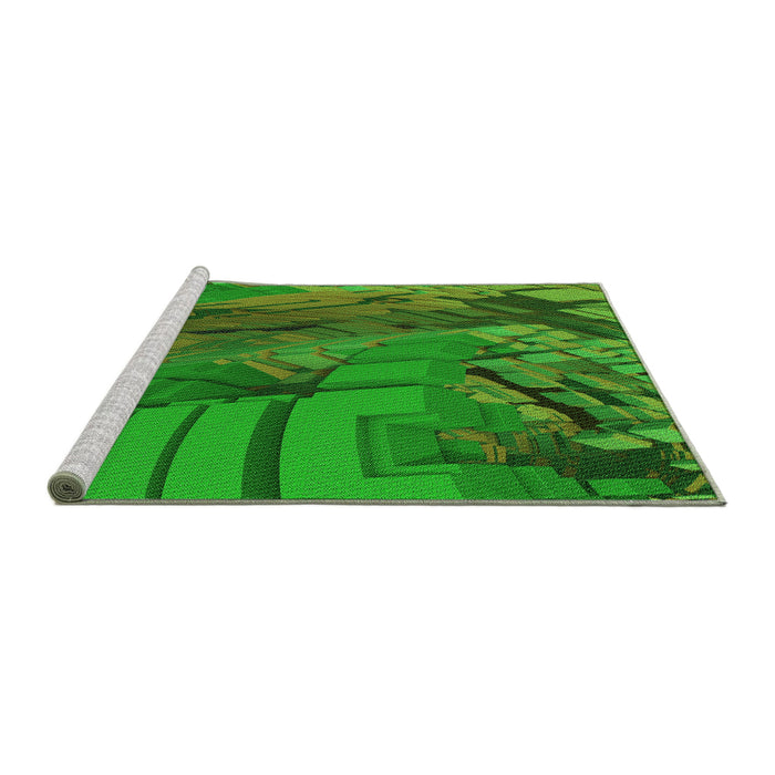 Sideview of Machine Washable Transitional Lime Green Rug, wshpat563grn