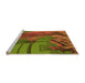 Sideview of Machine Washable Transitional Dark Yellow Green Rug, wshpat563org