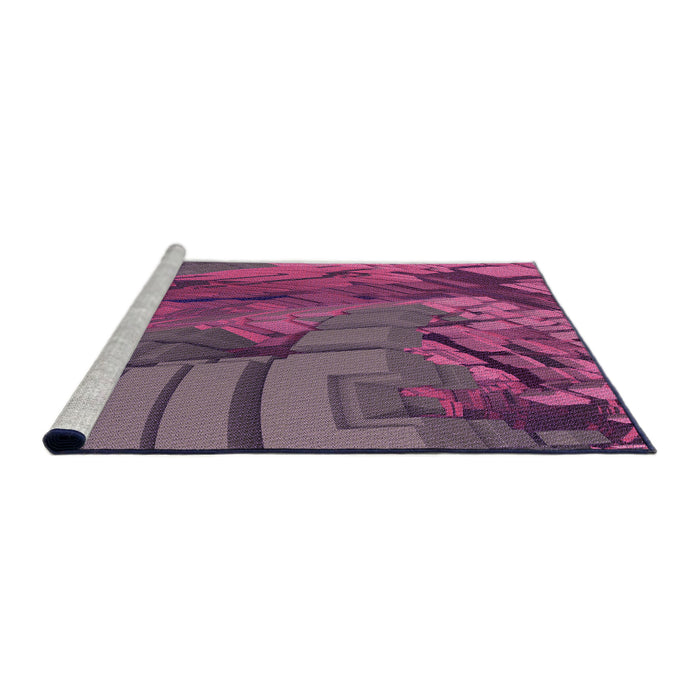 Sideview of Machine Washable Transitional Burnt Pink Rug, wshpat563pur