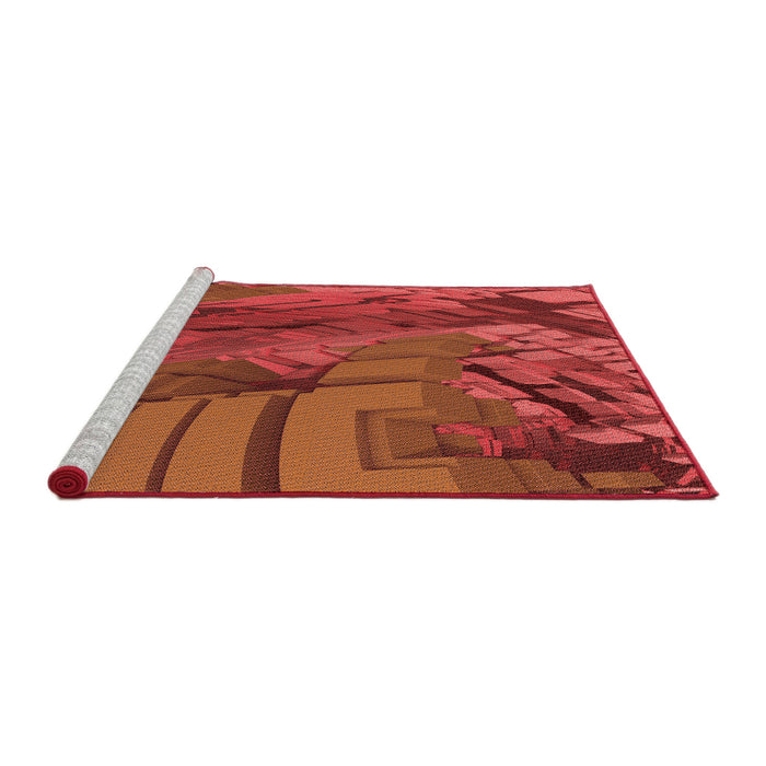 Sideview of Machine Washable Transitional Red Rug, wshpat563rd