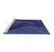 Sideview of Machine Washable Transitional Royal Blue Rug, wshpat564blu