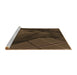 Sideview of Machine Washable Transitional Saddle Brown Rug, wshpat564brn