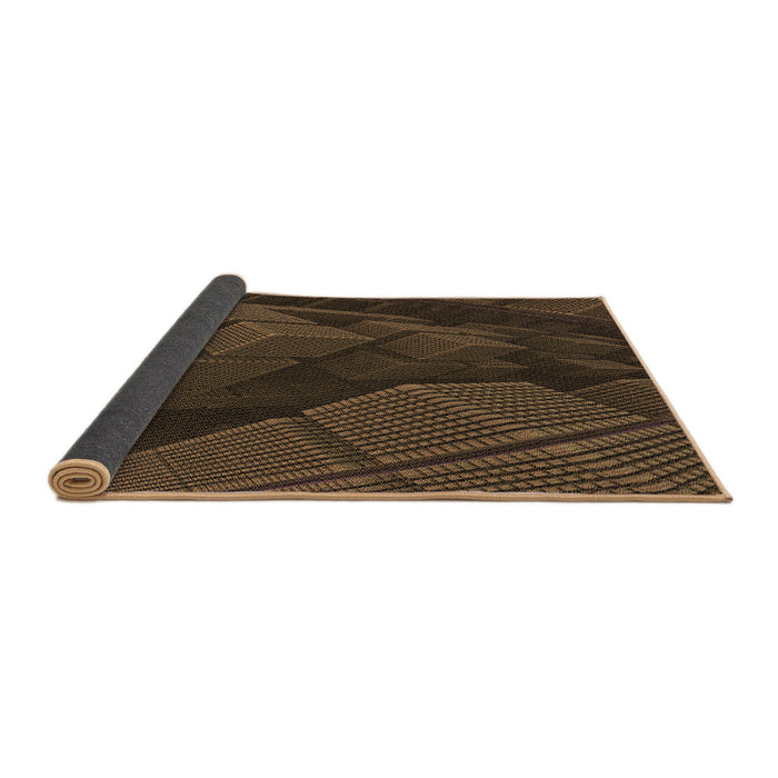 Thickness of Patterned Saddle Brown Rug, pat564brn