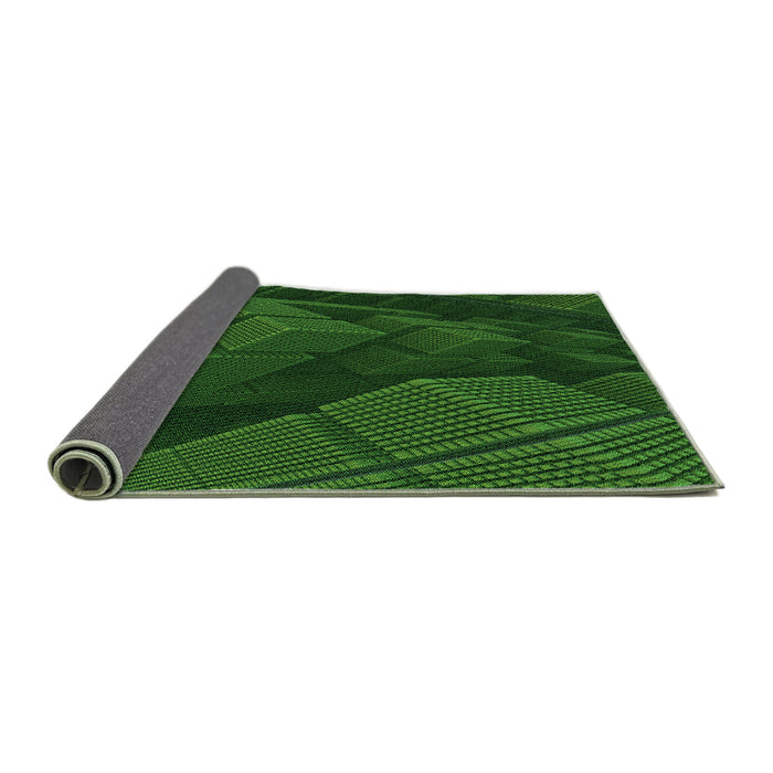 Thickness of Patterned Dark Forest Green Rug, pat564grn
