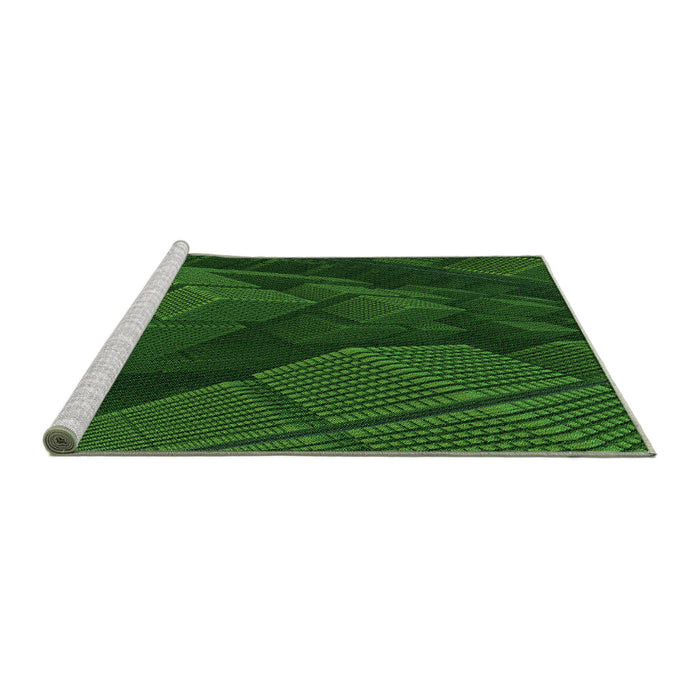 Sideview of Machine Washable Transitional Dark Forest Green Rug, wshpat564grn