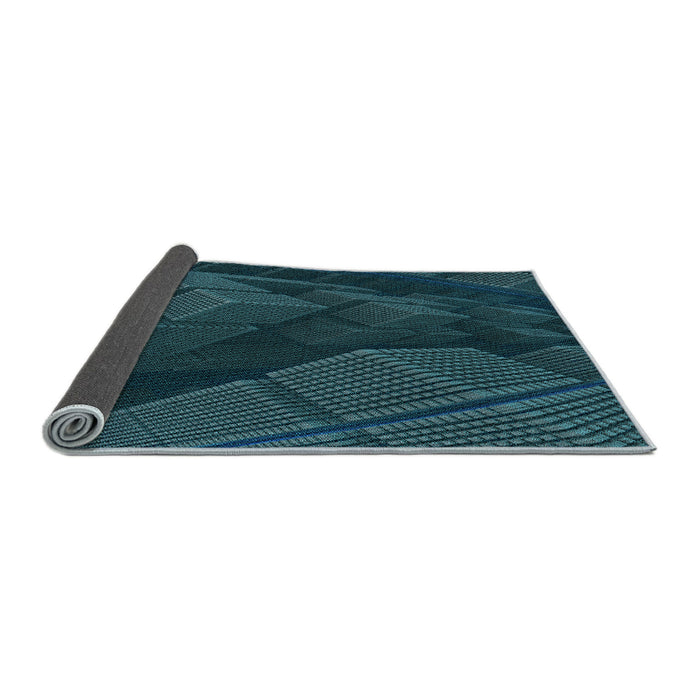Thickness of Patterned Dark Cyan Green Rug, pat564lblu