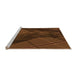 Sideview of Machine Washable Transitional Mahogany Brown Rug, wshpat564org