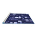 Sideview of Machine Washable Transitional Night Blue Rug, wshpat565blu