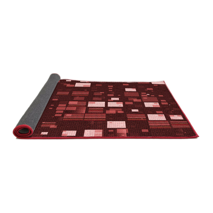 Thickness of Patterned Chestnut Red Rug, pat565rd