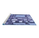 Sideview of Machine Washable Transitional Deep Periwinkle Purple Rug, wshpat566blu