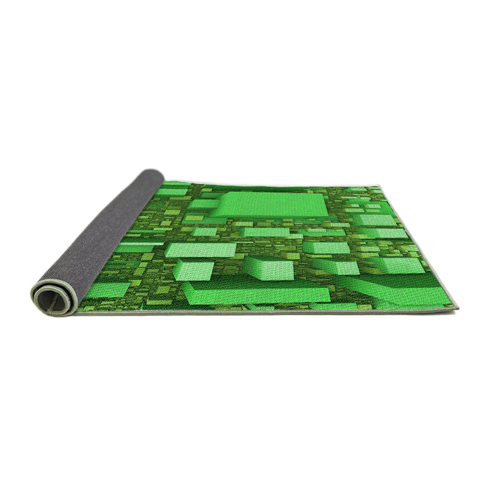 Thickness of Patterned Green Rug, pat566grn