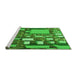 Sideview of Machine Washable Transitional Green Rug, wshpat566grn