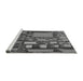 Sideview of Machine Washable Transitional Gunmetal Gray Rug, wshpat566gry