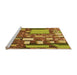 Sideview of Machine Washable Transitional Yellow Rug, wshpat566org