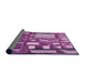 Thickness of Patterned Dark Magenta Purple Rug, pat566pur