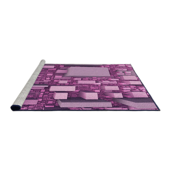 Sideview of Machine Washable Transitional Dark Magenta Purple Rug, wshpat566pur