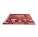 Sideview of Machine Washable Transitional Red Rug, wshpat566rd