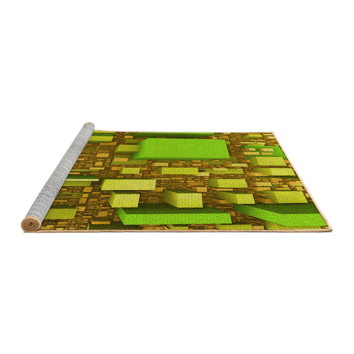 Sideview of Machine Washable Transitional Pistachio Green Rug, wshpat566yw