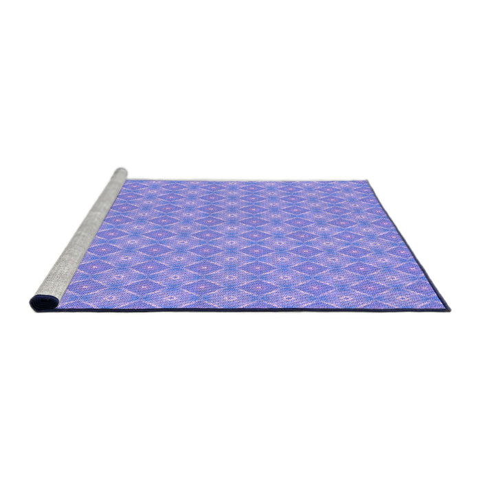 Sideview of Machine Washable Transitional Light Slate Blue Rug, wshpat568pur
