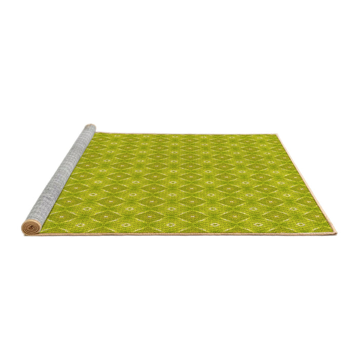 Sideview of Machine Washable Transitional Pistachio Green Rug, wshpat568yw