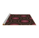 Machine Washable Transitional Dark Scarlet Red Rug in a Bedroom, wshpat57brn