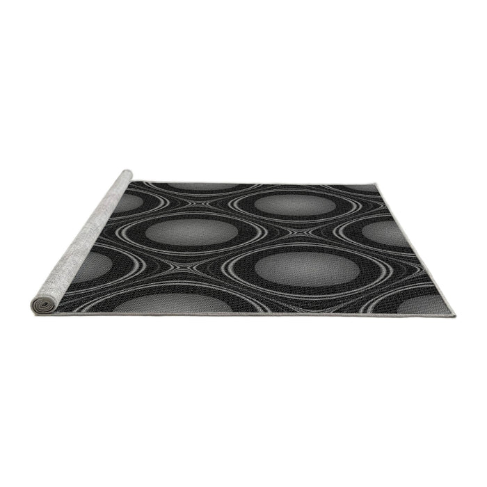 Sideview of Machine Washable Transitional Midnight Gray Rug, wshpat57gry
