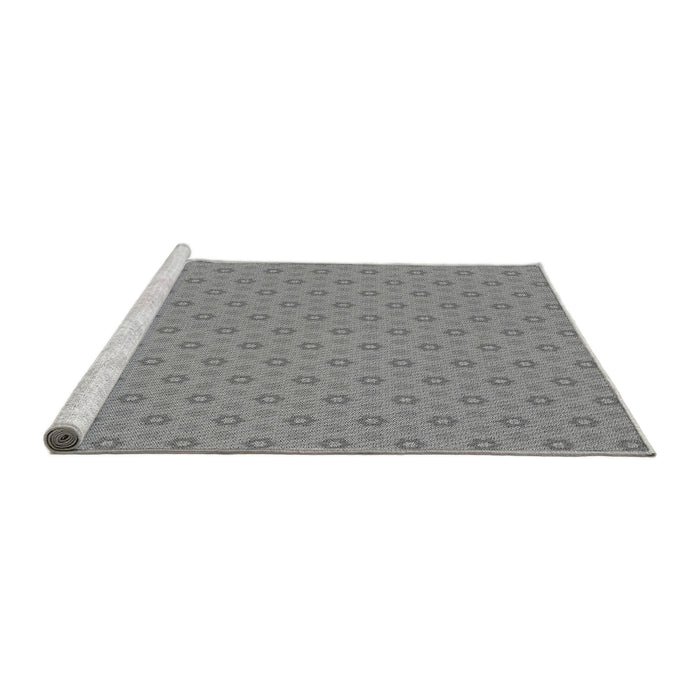 Sideview of Machine Washable Transitional Silver Gray Rug, wshpat570gry