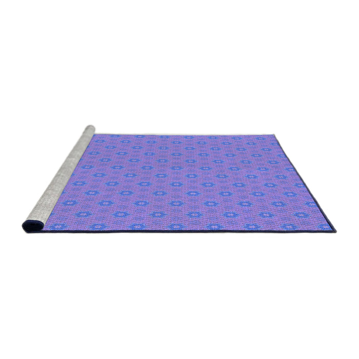 Sideview of Machine Washable Transitional Light Slate Blue Rug, wshpat570pur