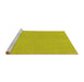 Sideview of Machine Washable Transitional Golden Yellow Rug, wshpat571yw