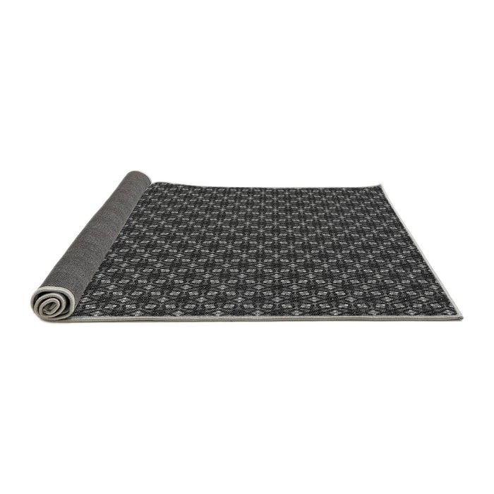 Thickness of Patterned Charcoal Black Rug, pat572gry