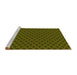 Sideview of Machine Washable Transitional Dark Yellow Green Rug, wshpat572yw