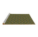 Sideview of Machine Washable Transitional Army Green Rug, wshpat574brn