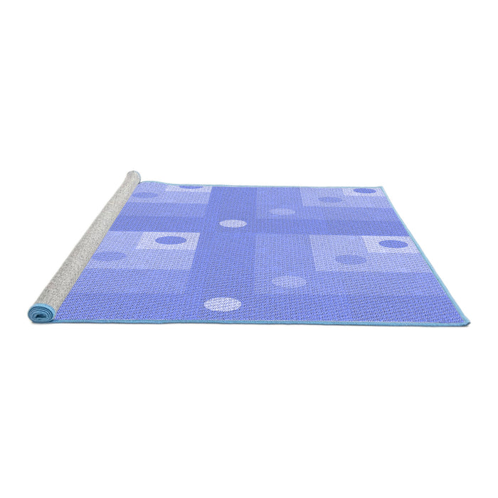 Sideview of Machine Washable Transitional Sky Blue Rug, wshpat575blu