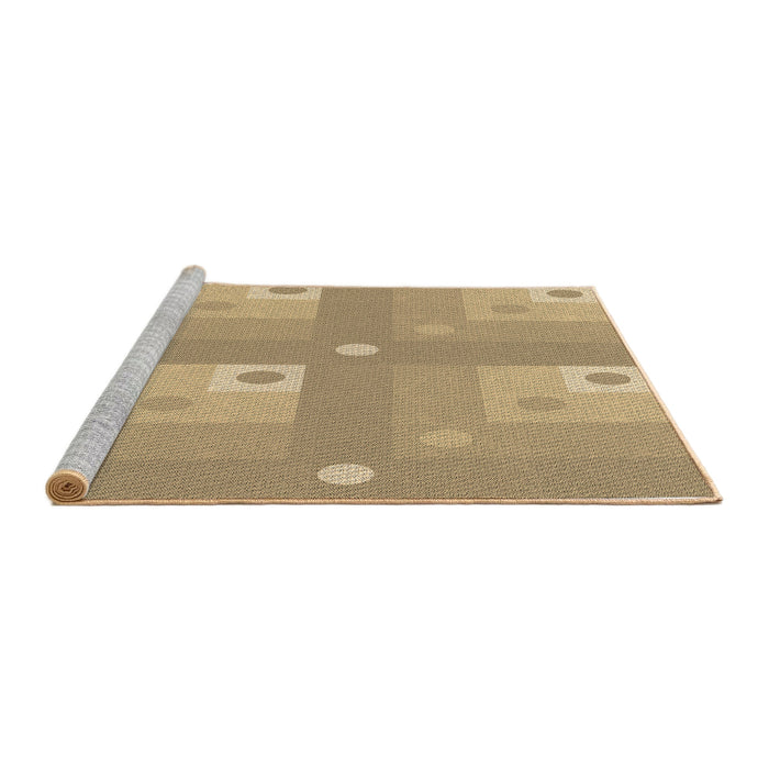 Sideview of Machine Washable Transitional Yellow Orange Rug, wshpat575brn