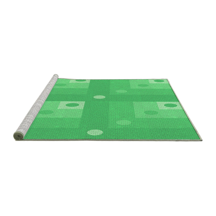 Sideview of Machine Washable Transitional Neon Green Rug, wshpat575grn