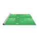 Sideview of Machine Washable Transitional Neon Green Rug, wshpat575grn