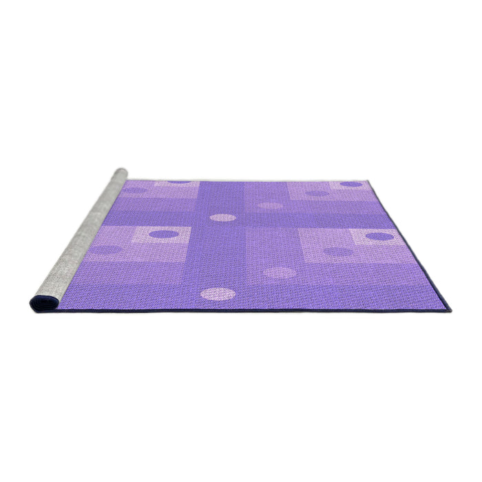 Sideview of Machine Washable Transitional Bright Lilac Purple Rug, wshpat575pur