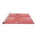 Sideview of Machine Washable Transitional Fire Red Rug, wshpat575rd